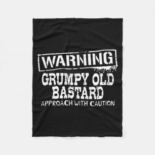 Warning Mpy Old Approach With Caution Funny  Fleece Blanket