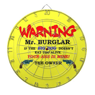 WARNING MR. BURGLAR DARTBOARD