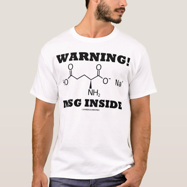 Warning! MSG Inside (Monosodium Glutamate) T-Shirt (Front)