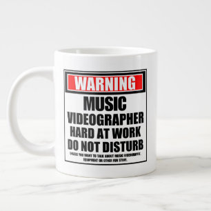 Warning Music Videographer Hard At Work Large Coffee Mug
