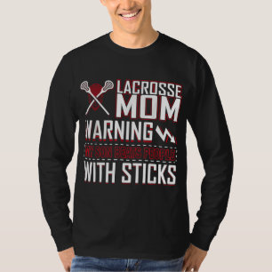 Warning My Son Beats People With Sticks Lacrosse M T-Shirt