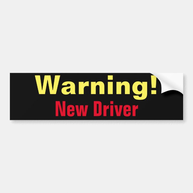 Warning New Driver Bumper Sticker (Front)