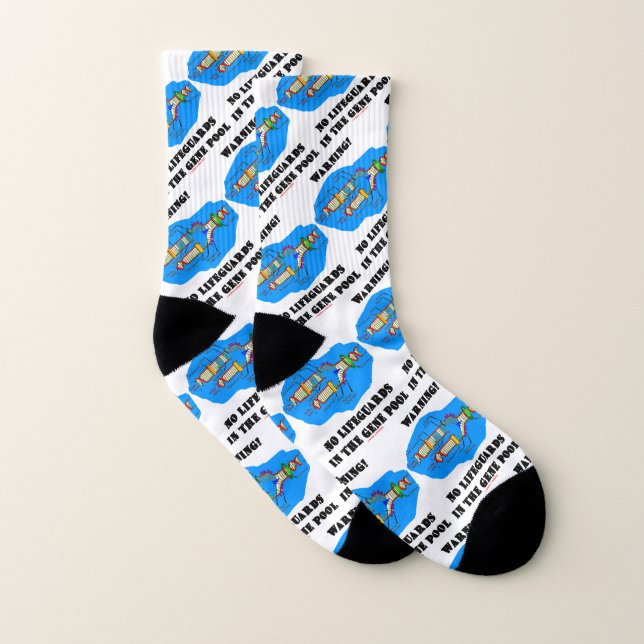 Warning! No Lifeguards In The Gene Pool DNA Humour Socks (Pair)