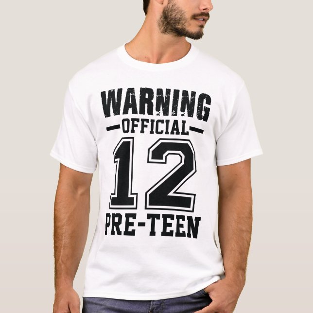 Warning Official 12 Pre-teen T-Shirt (Front)