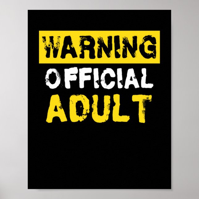 Warning Official Adult 18th Birthday Poster (Front)