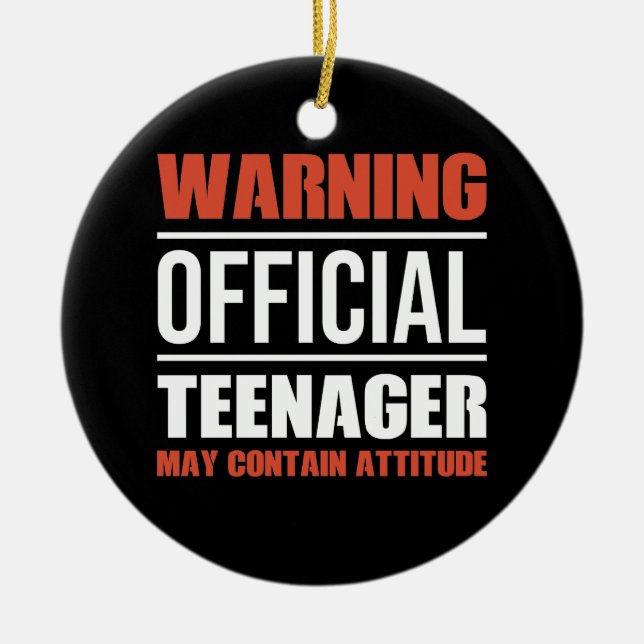 Warning Official Teenager 13 Birthday May Contain Ceramic Tree Decoration (Front)
