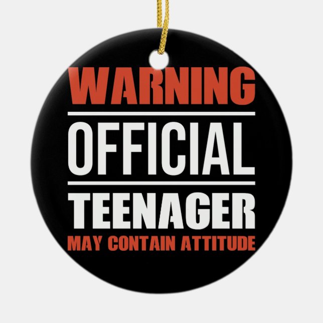 Warning Official Teenager 13 Birthday May Contain Ceramic Tree Decoration (Front)