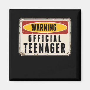 Warning Official Teenager Boys Girls 13th Birthday Magnet