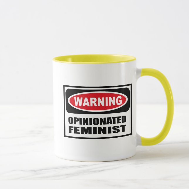 Warning OPINIONATED FEMINIST Mug (Right)