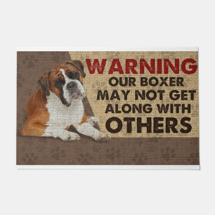 Warning Our Boxer May Not Get Along With Others Doormat