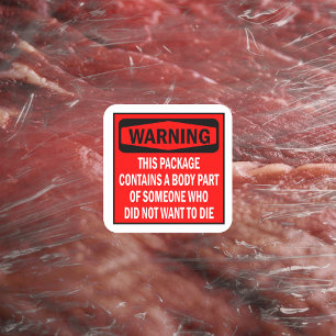 Warning, Package Vegan Activism    Square Sticker