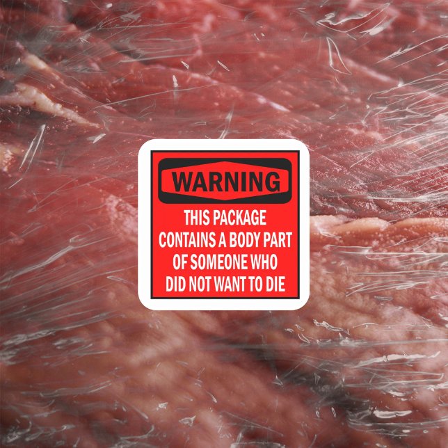 Warning, Package Vegan Activism    Square Sticker (Creator Uploaded)