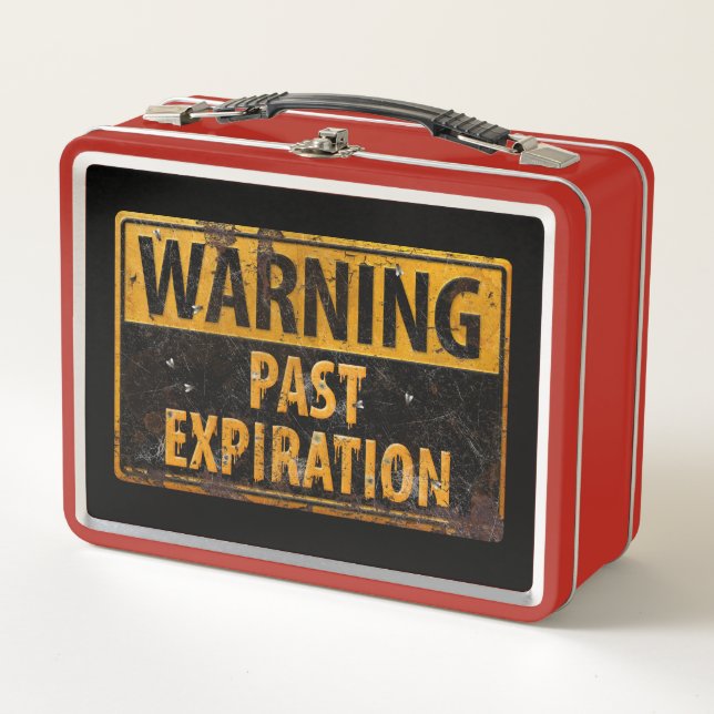 WARNING Past Expiration -  Dirty Putrid Fly Grime Metal Lunch Box (Front)
