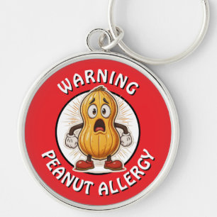 Warning Peanut Allergy Alert   Key Ring