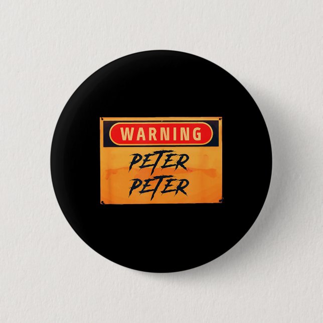 Warning Peter Peter Pumpkin Eater Funny Halloween 6 Cm Round Badge (Front)