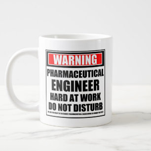 Warning Pharmaceutical Engineer Hard At Work Large Coffee Mug