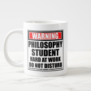 Warning Philosophy Student Hard At Work Large Coffee Mug