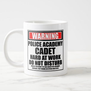 Warning Police Academy Cadet Hard At Work Large Coffee Mug