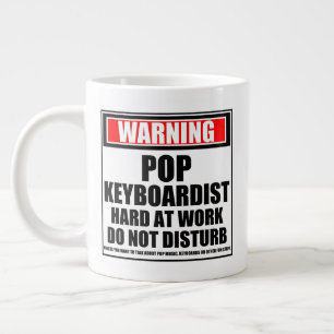 Warning Pop Keyboardist Hard At Work Large Coffee Mug