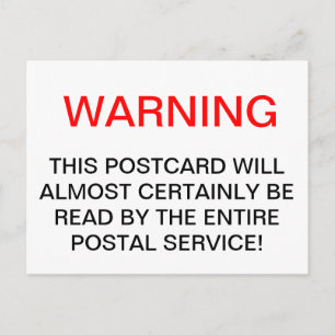 WARNING POSTCARD