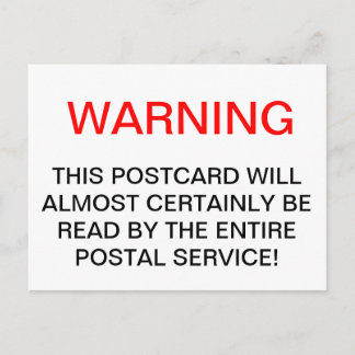 WARNING POSTCARD