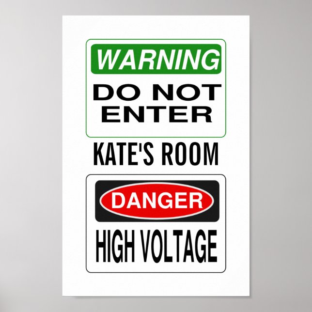 Warning poster - customize! (Front)