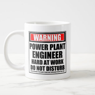 Warning Power Plant Engineer Hard At Work Large Coffee Mug