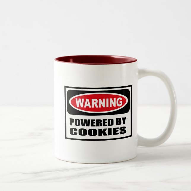 Warning POWERED BY COOKIES Mug (Right)