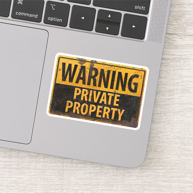WARNING, Private Property Metal Caution Rusty Sign (Detail)