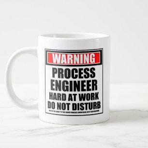 Warning Process Engineer Hard At Work Large Coffee Mug