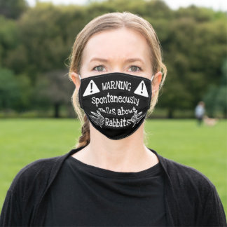 Warning Rabbits Cloth Face Mask with Filter Slot