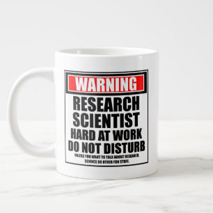 Warning Research Scientist Hard At Work Large Coffee Mug