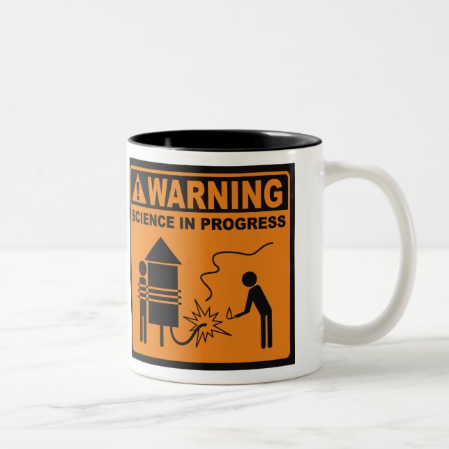 Warning! Science In Progress© Coffee Mug (Rocket) (Right)