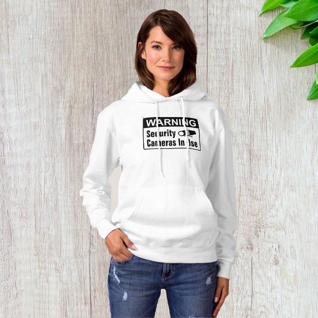 Warning Security Camera In Use Womens Hoodie (Creator Uploaded)