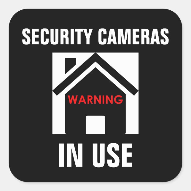 WARNING SECURITY CAMERAS IN USE STICKER (Front)