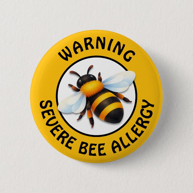 Warning Severe BEE Allergy Alert Button (Front)