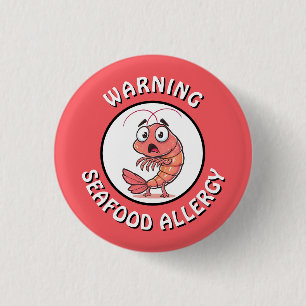Warning Severe Seafood Allergy Alert Button