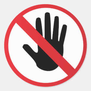 Warning sign classic round sticker