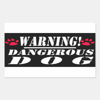 Warning Sign | Dangerous Dog Rectangular Sticker
