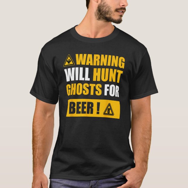 Warning sign  Ghost Hunting EVP Halloween 1 T-Shirt (Front)