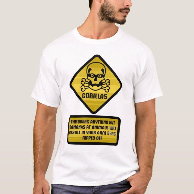 Warning Sign - Gorillas T-Shirt (Front)