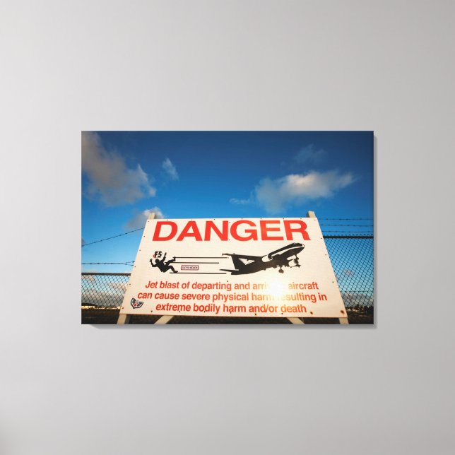 Warning sign near St. Maarten Airport, (Front)