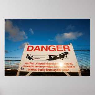 Warning sign near St. Maarten Airport,