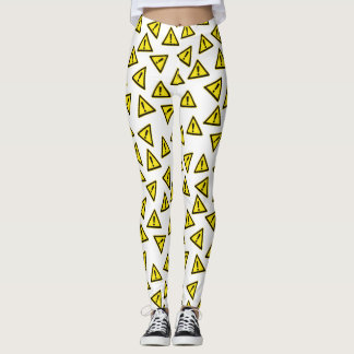 Warning Sign Pattern Leggings