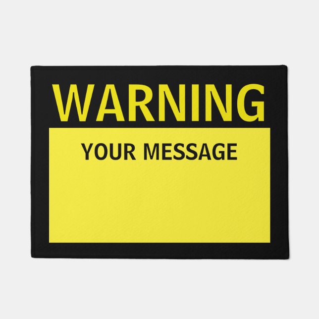 Warning Sign Template Doormat (Front)