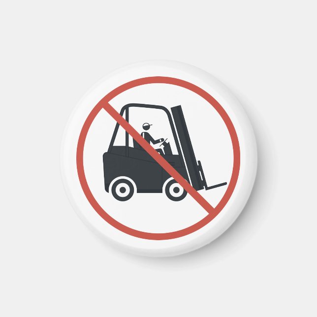 Warning sign with a forklift. magnet (Front)