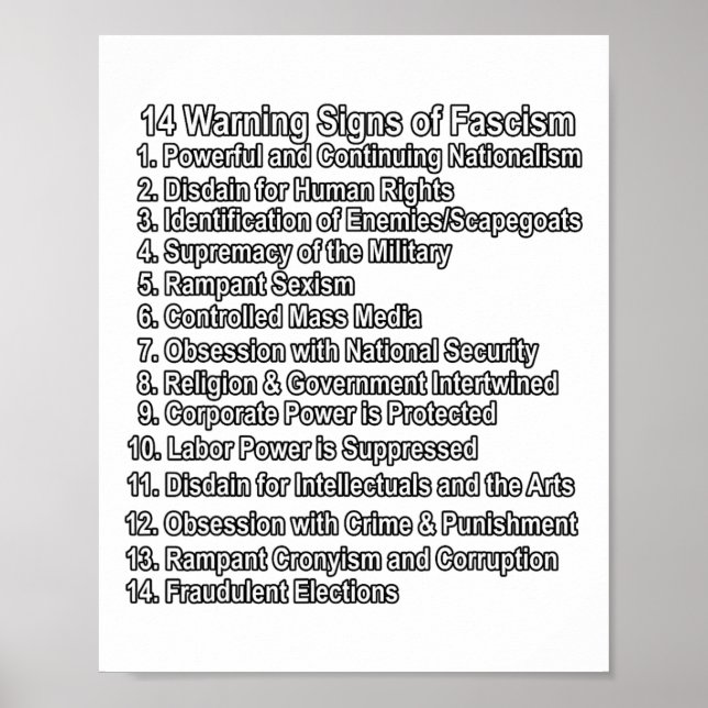 Warning Signs Of Fascism Anti Trump Resist Fascist (Front)