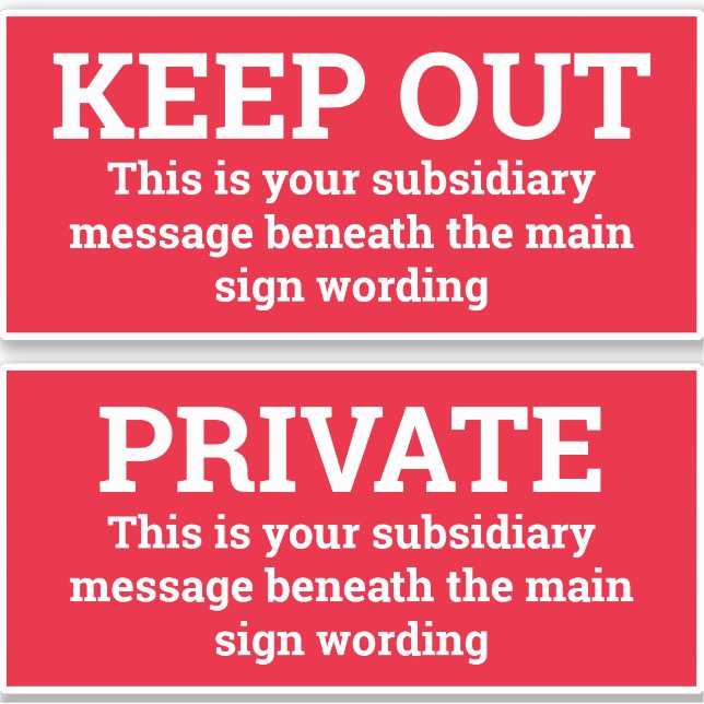 Warning Signs - Two Signs as Stickers (Front)