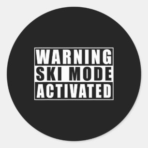 Warning Ski Mode Activated Classic Round Sticker