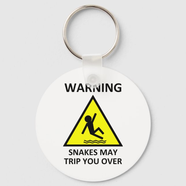 Warning Snakes May Trip You Over Key Ring (Front)